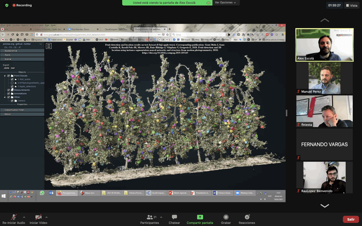 Reconstrución 3D de cultivos con LiDAR.