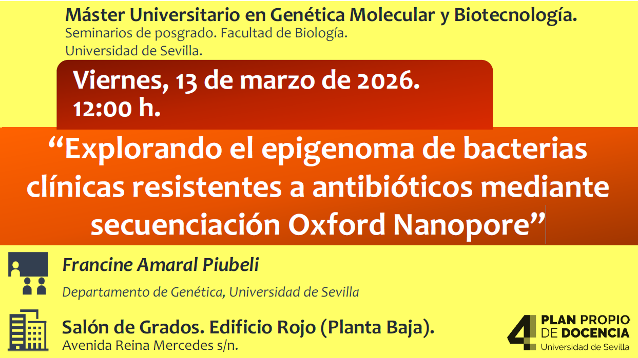 Seminarios de posgrado: “Explorando el epigenoma de bacterias clínicas resistentes a antibióticos mediante secuenciación Oxford Nanopore”