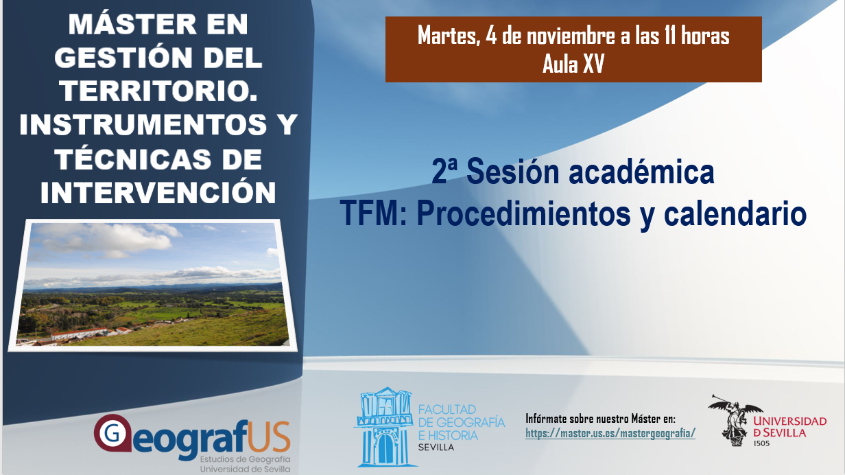 2ª Sesión académica: TFM, procedimientos y calendario