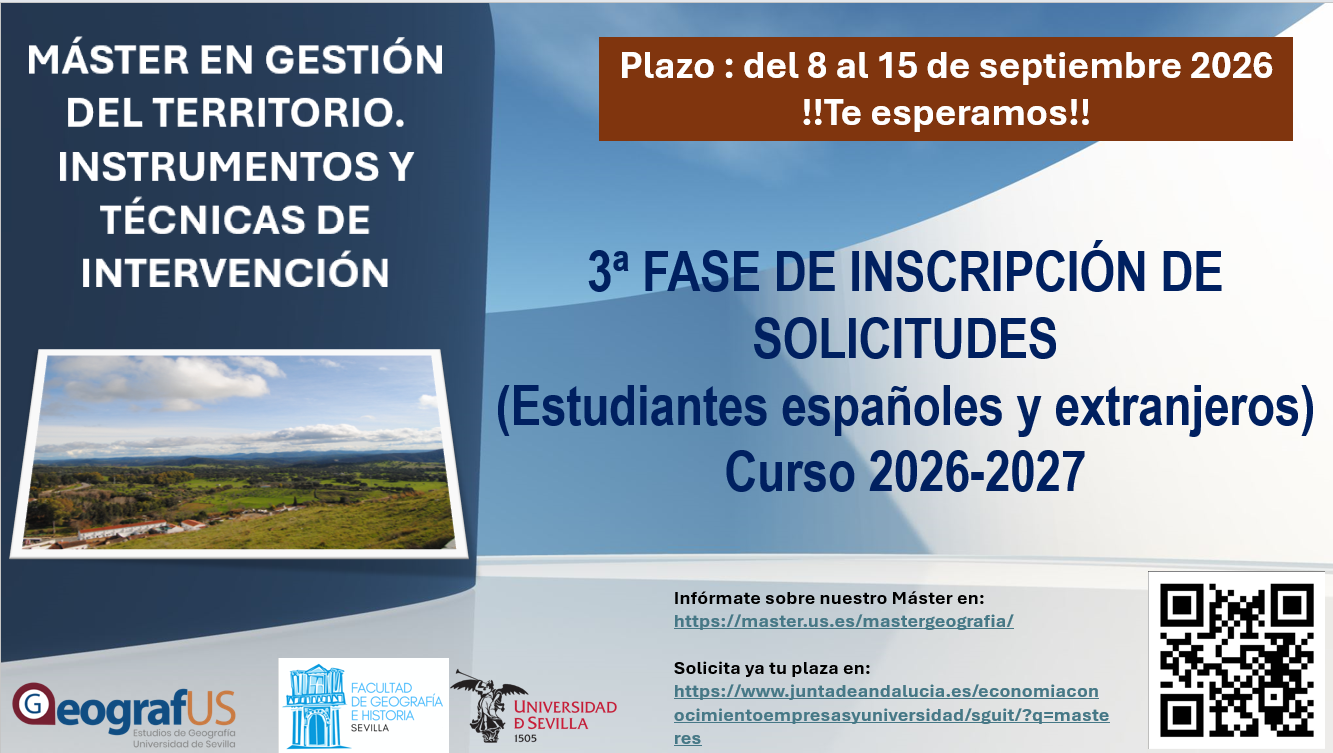 Impulsa tu futuro: 3.ª fase de preinscripción del Máster en Gestión del Territorio